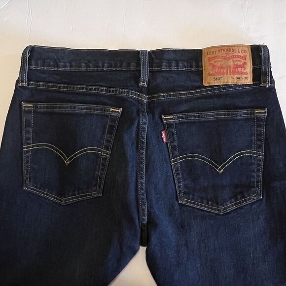 LEVI'S 510 Men's Jeans Stretch Blue 5 Pockets 99% Cotton Pre-owned Made in Egypt - Picture 12 of 16